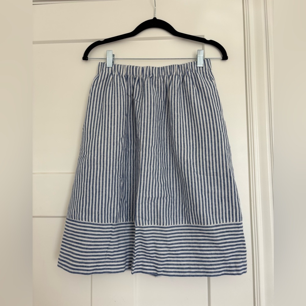 J. Crew Red and Blue Striped A-Line Cotton Skirt Bundle - Picture 4 of 5